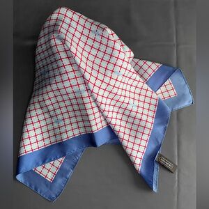 COACH 100% Silk plaid scarf / handkerchief - Y2K